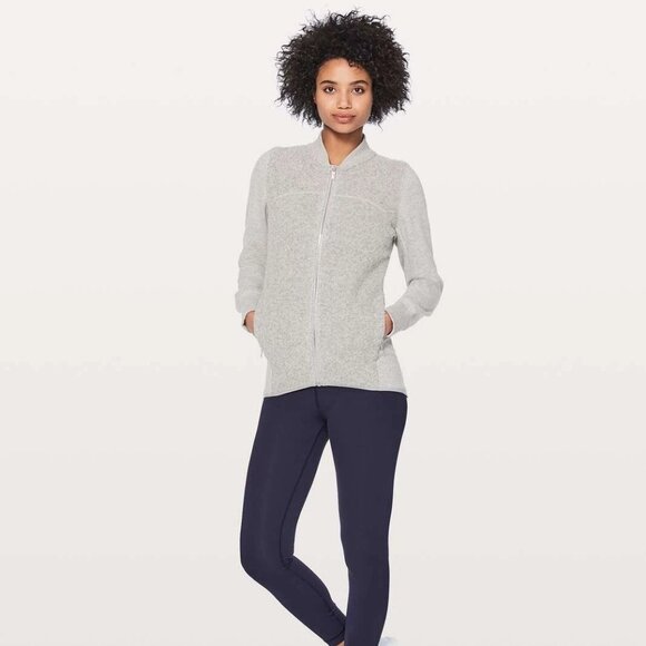 Lululemon Stand Out Sherpa Jacket Heathered Core Light Grey / Silver Drop - Picture 1 of 14
